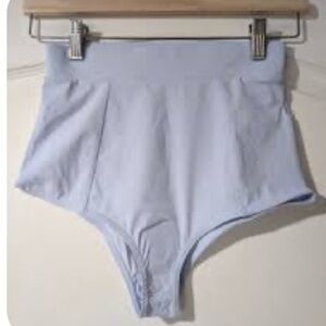 Zara women’s sz S High Waisted Brief Bikini Bottoms Sky blue